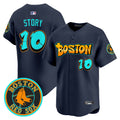 Men's Boston Red Sox 'Graffiti Streetstyle Edition' Vapor Premier Limited Jersey - All Stitched - Navy, Trevor Story