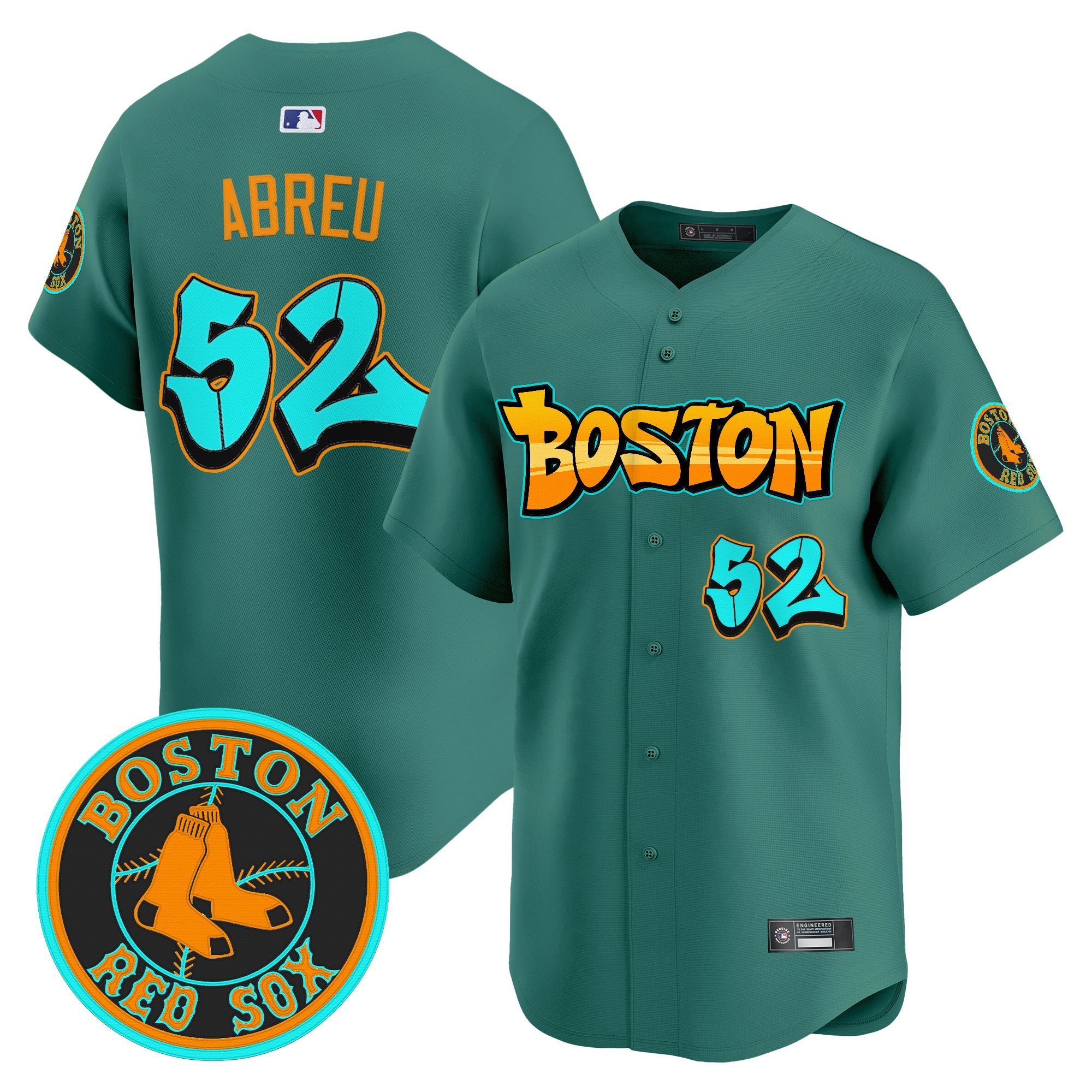 Men's Boston Red Sox 'Graffiti Streetstyle Edition' Vapor Premier Limited Jersey - All Stitched - Green Monster, Wilyer Abreu