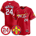 Men's Cardinals 2024 City Connect Whitey Herzog Patch Vapor Premier Limited Jersey V2 - All Stitched - Red, Whitey Herzog