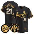 Men's Cardinals 2024 City Connect Whitey Herzog Patch Vapor Premier Limited Jersey V2 - All Stitched - Black Gold, Lars Nootbaar
