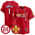 Men's Cardinals 2024 City Connect Whitey Herzog Patch Vapor Premier Limited Jersey V2 - All Stitched - Red, Ozzie Smith