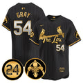 Men's Cardinals 2024 City Connect Whitey Herzog Patch Vapor Premier Limited Jersey V2 - All Stitched - Black Gold, Sonny Gray