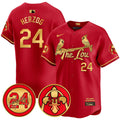 Men's Cardinals 2024 City Connect Whitey Herzog Patch Vapor Premier Limited Jersey V2 - All Stitched - Red Gold, Whitey Herzog