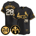 Men's Cardinals 2024 City Connect Whitey Herzog Patch Vapor Premier Limited Jersey V2 - All Stitched - Black Gold, Nolan Arenado