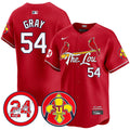 Men's Cardinals 2024 City Connect Whitey Herzog Patch Vapor Premier Limited Jersey V2 - All Stitched - Red, Sonny Gray