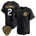 Men's Chicago Cubs 2025 Vapor Premier Limited Jersey - All Stitched - Black Gold, Nico Hoerner