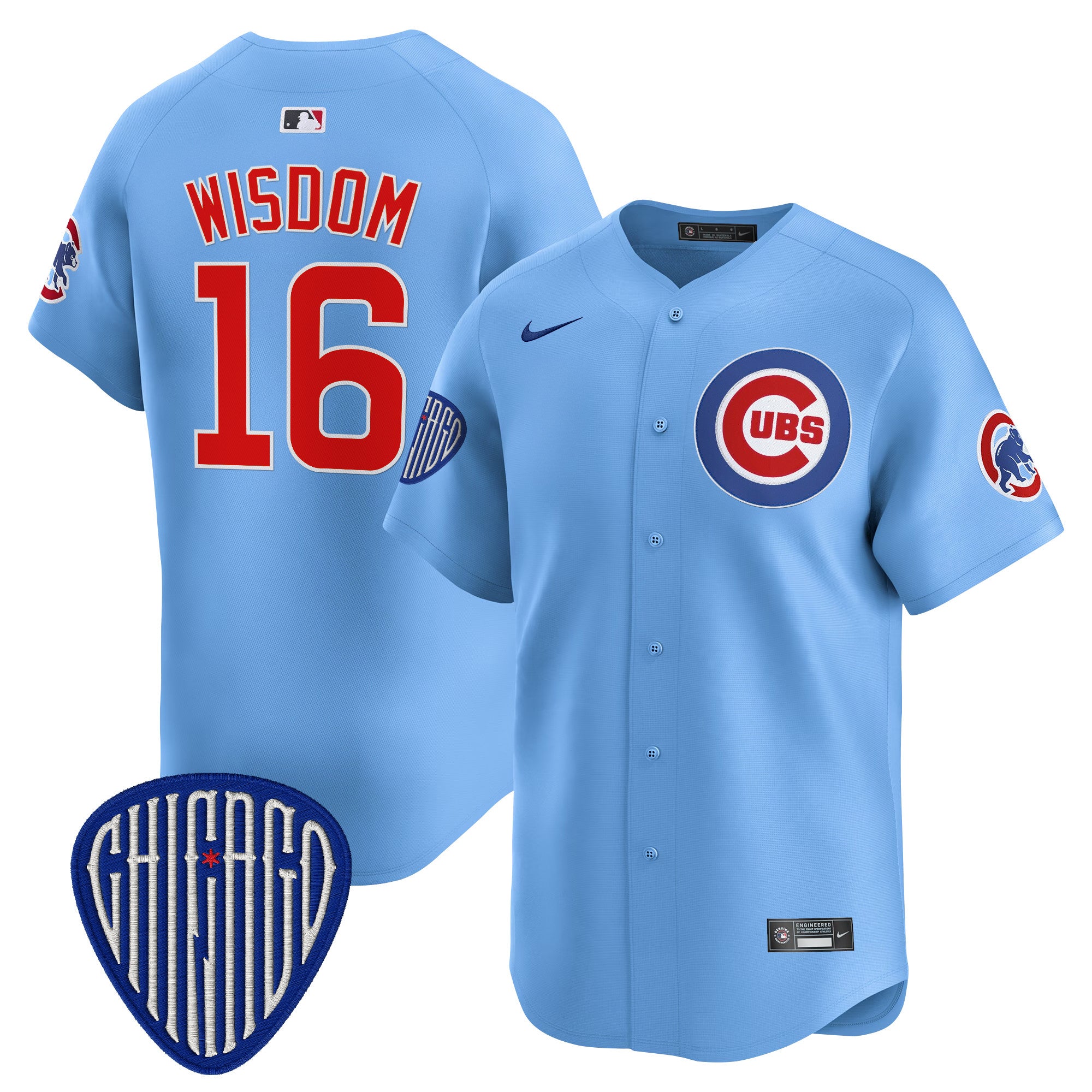 Men's Chicago Cubs 2025 Vapor Premier Limited Jersey - All Stitched - Blue, Patrick Wisdom