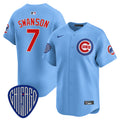 Men's Chicago Cubs 2025 Vapor Premier Limited Jersey - All Stitched - Blue, Dansby Swanson