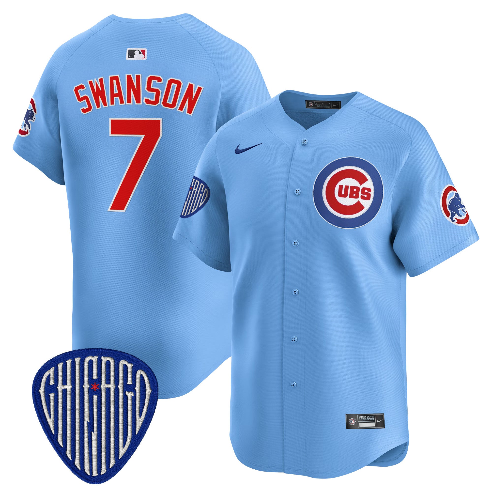 Men's Chicago Cubs 2025 Vapor Premier Limited Jersey - All Stitched - Blue, Dansby Swanson
