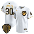 Men's Chicago Cubs 2025 Vapor Premier Limited Jersey - All Stitched - White Gold, Kyle Tucker
