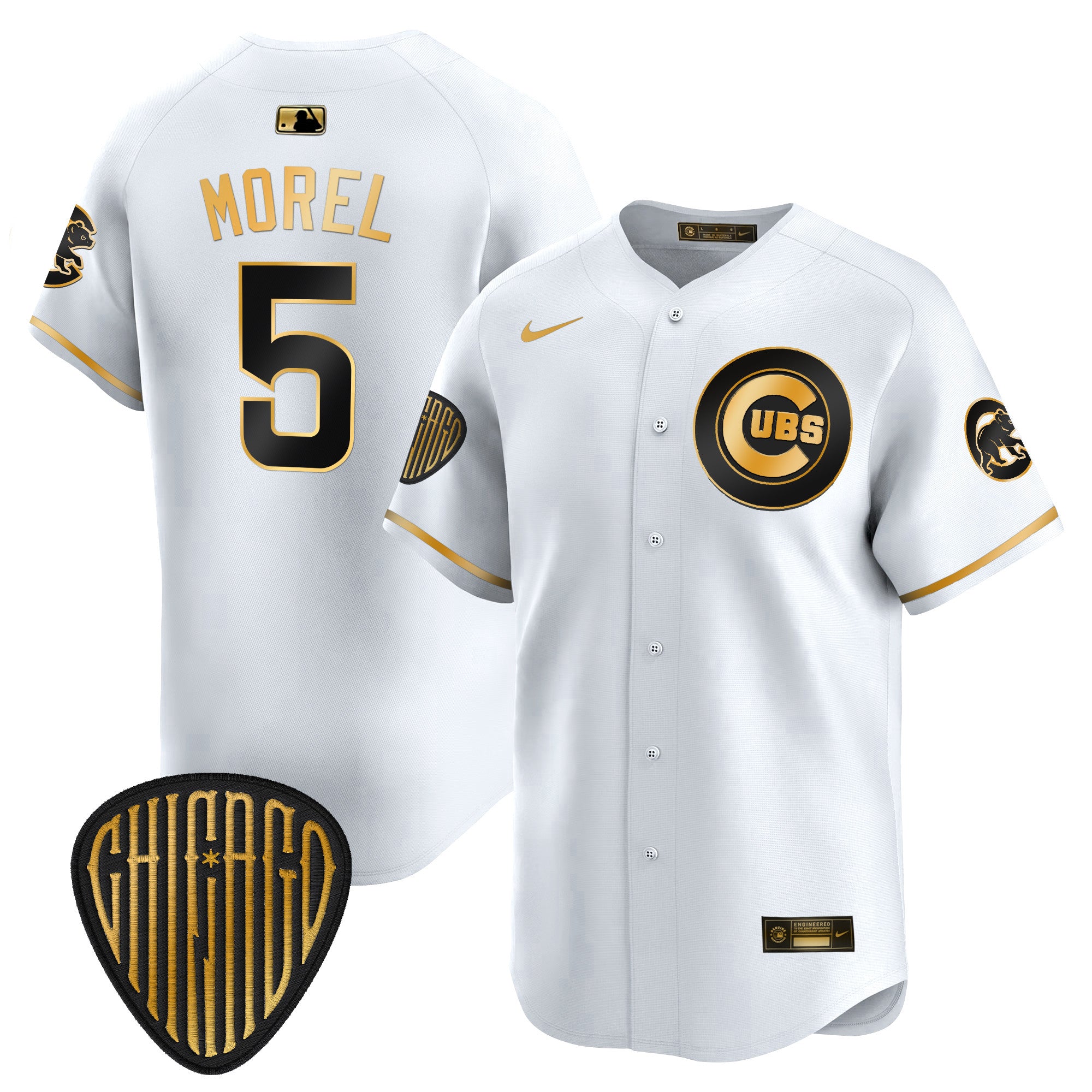 Men's Chicago Cubs 2025 Vapor Premier Limited Jersey - All Stitched - White Gold, Christopher Morel