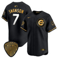 Men's Chicago Cubs 2025 Vapor Premier Limited Jersey - All Stitched - Black Gold, Dansby Swanson