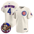 Men's Chicago Cubs Clark Patch Vapor Premier Limited Jersey - All Stitched - Cream, Pete Crow-Armstrong