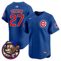 Men's Chicago Cubs Clark Patch Vapor Premier Limited Jersey - All Stitched - Royal, Seiya Suzuki