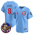 Men's Chicago Cubs Clark Patch Vapor Premier Limited Jersey - All Stitched - Blue, Ian Happ