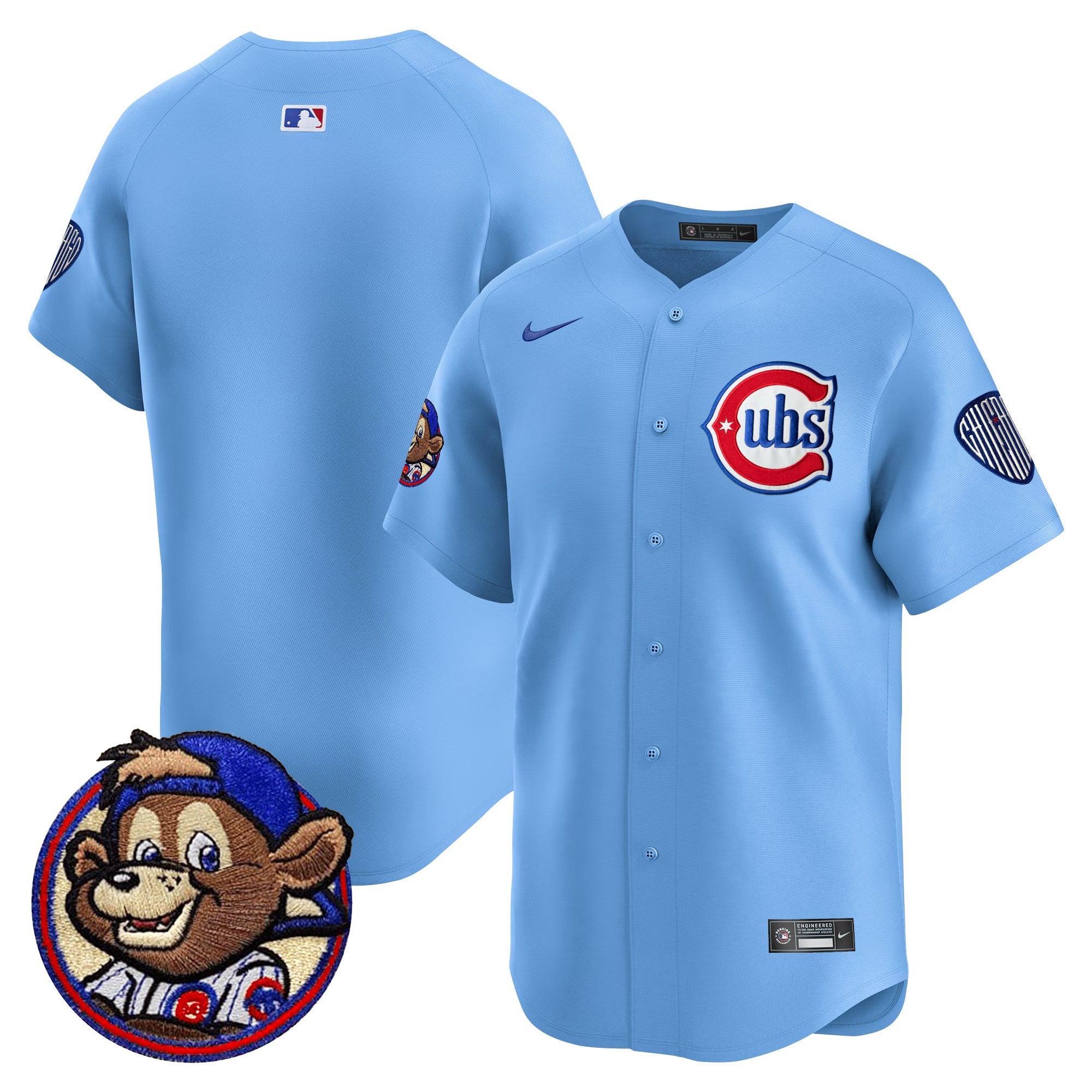 Men's Chicago Cubs Clark Patch Vapor Premier Limited Jersey - All Stitched - Blue, Team