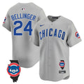 Men's Chicago Cubs Illinois Patch Vapor Premier Limited Jersey - All Stitched - Gray Road, Cody Bellinger