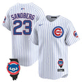 Men's Chicago Cubs Illinois Patch Vapor Premier Limited Jersey - All Stitched - White, Ryne Sandberg