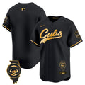 Men's Chicago Cubs Illinois Patch Vapor Premier Limited Jersey - All Stitched - Black Gold, Team