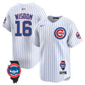 Men's Chicago Cubs Illinois Patch Vapor Premier Limited Jersey - All Stitched - White, Patrick Wisdom