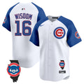 Men's Chicago Cubs Illinois Patch Vapor Premier Limited Jersey V2 - All Stitched - White Alternate, Patrick Wisdom