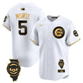 Men's Chicago Cubs Illinois Patch Vapor Premier Limited Jersey V2 - All Stitched - White Gold, Christopher Morel