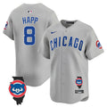 Men's Chicago Cubs Illinois Patch Vapor Premier Limited Jersey V2 - All Stitched - Gray Road, Ian Happ