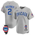 Men's Chicago Cubs Illinois Patch Vapor Premier Limited Jersey V2 - All Stitched - Gray Road, Nico Hoerner