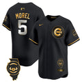 Men's Chicago Cubs Illinois Patch Vapor Premier Limited Jersey V2 - All Stitched - Black Gold, Christopher Morel