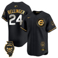 Men's Chicago Cubs Illinois Patch Vapor Premier Limited Jersey V2 - All Stitched - Black Gold, Cody Bellinger