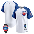 Men's Chicago Cubs Illinois Patch Vapor Premier Limited Jersey V2 - All Stitched - White Alternate, Team