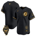 Men's Chicago Cubs Illinois Patch Vapor Premier Limited Jersey V2 - All Stitched - Black Gold, Team