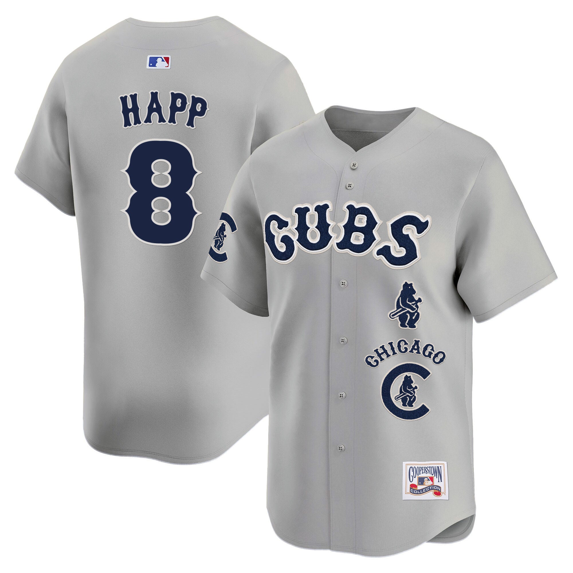 Men's Chicago Cubs Special Vapor Premier Limited Jersey - All Stitched - Gray Road, Ian Happ