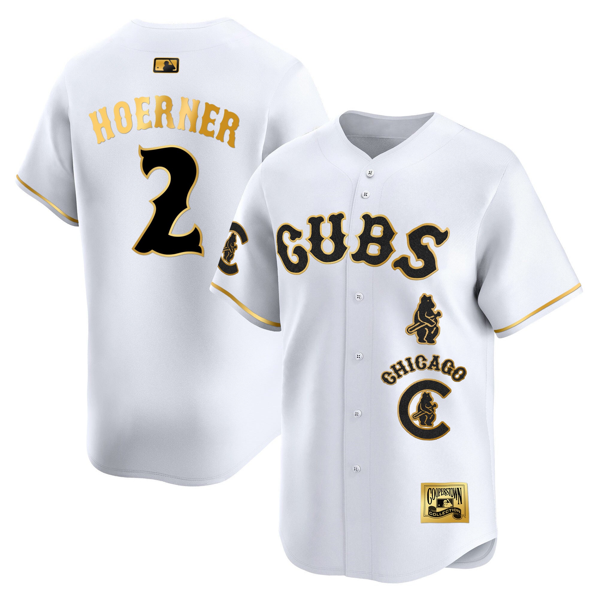 Men's Chicago Cubs Special Vapor Premier Limited Jersey - All Stitched - White Gold, Nico Hoerner