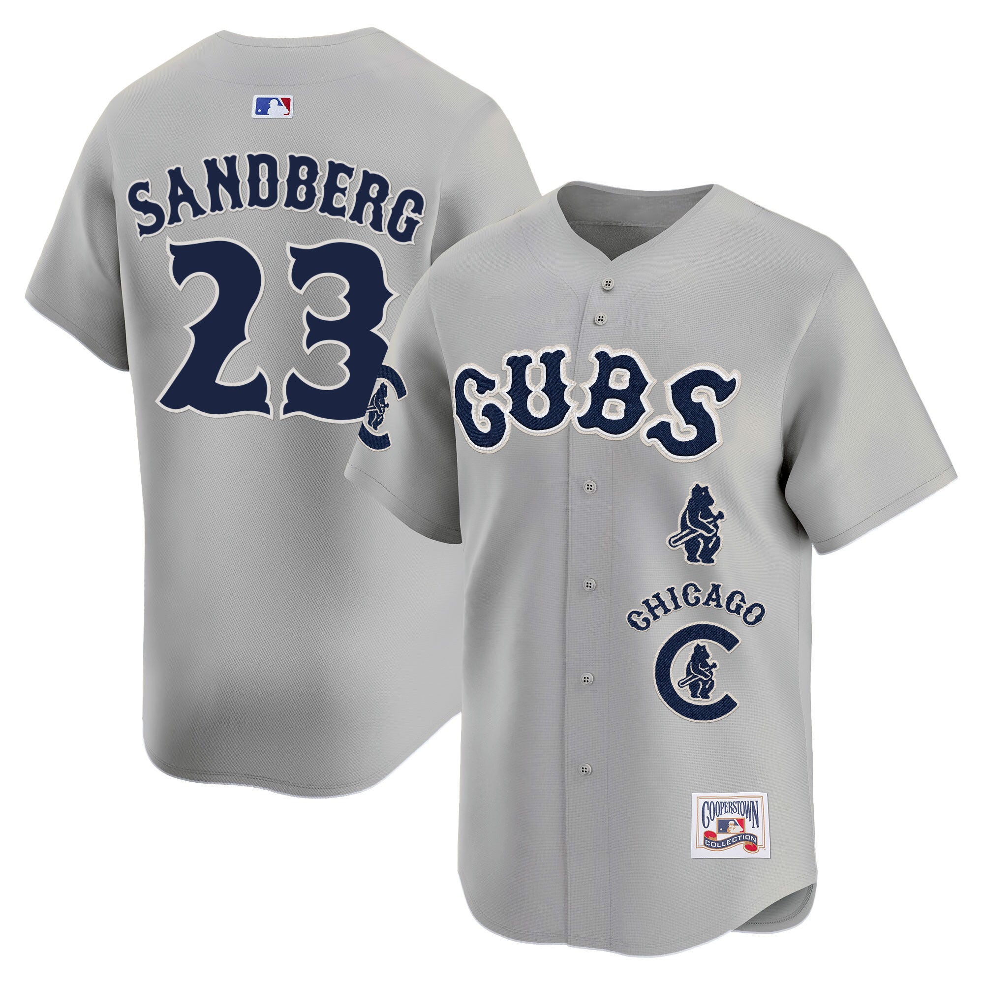 Men's Chicago Cubs Special Vapor Premier Limited Jersey - All Stitched - Gray Road, Ryne Sandberg