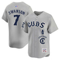 Men's Chicago Cubs Special Vapor Premier Limited Jersey - All Stitched - Gray Road, Dansby Swanson