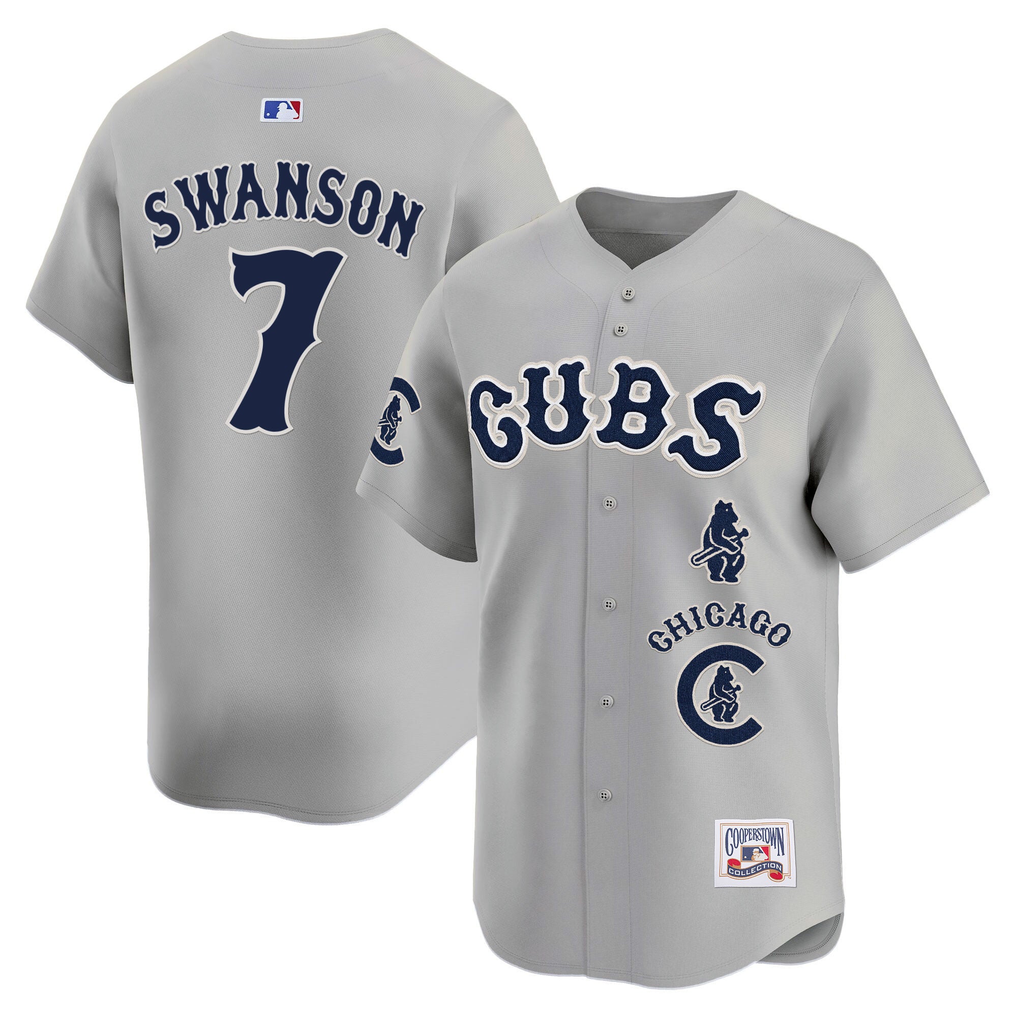 Men's Chicago Cubs Special Vapor Premier Limited Jersey - All Stitched - Gray Road, Dansby Swanson