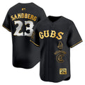Men's Chicago Cubs Special Vapor Premier Limited Jersey - All Stitched - Black Gold, Ryne Sandberg
