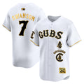 Men's Chicago Cubs Special Vapor Premier Limited Jersey - All Stitched - White Gold, Dansby Swanson