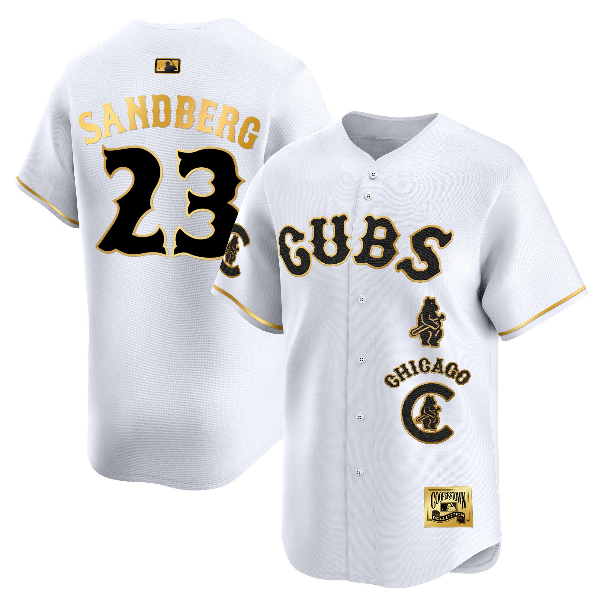 Men's Chicago Cubs Special Vapor Premier Limited Jersey - All Stitched - White Gold, Ryne Sandberg