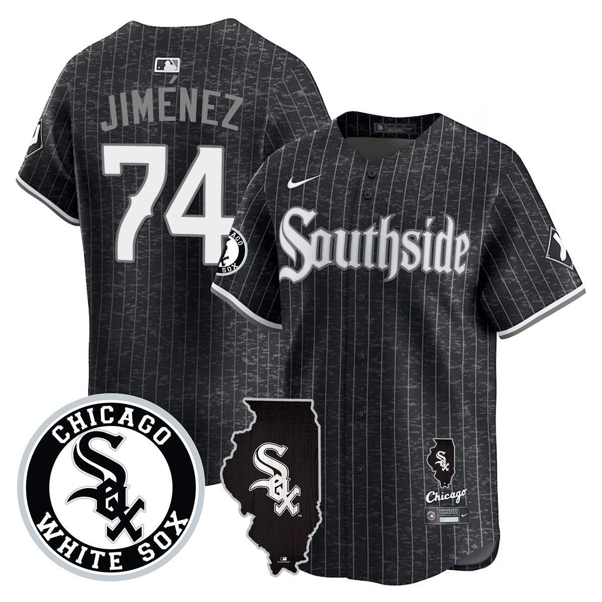 Men's Chicago White Sox 2024 City Connect Vaper Premier Limited Jersey - All Stitched - City Connect, Eloy Jimenez