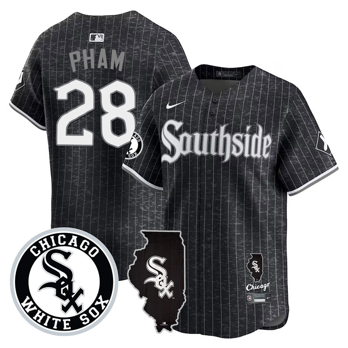 Men's Chicago White Sox 2024 City Connect Vaper Premier Limited Jersey - All Stitched - City Connect, Tommy Pham