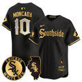 Men's Chicago White Sox 2024 City Connect Vaper Premier Limited Jersey - All Stitched - Black Gold, Yoan Moncada