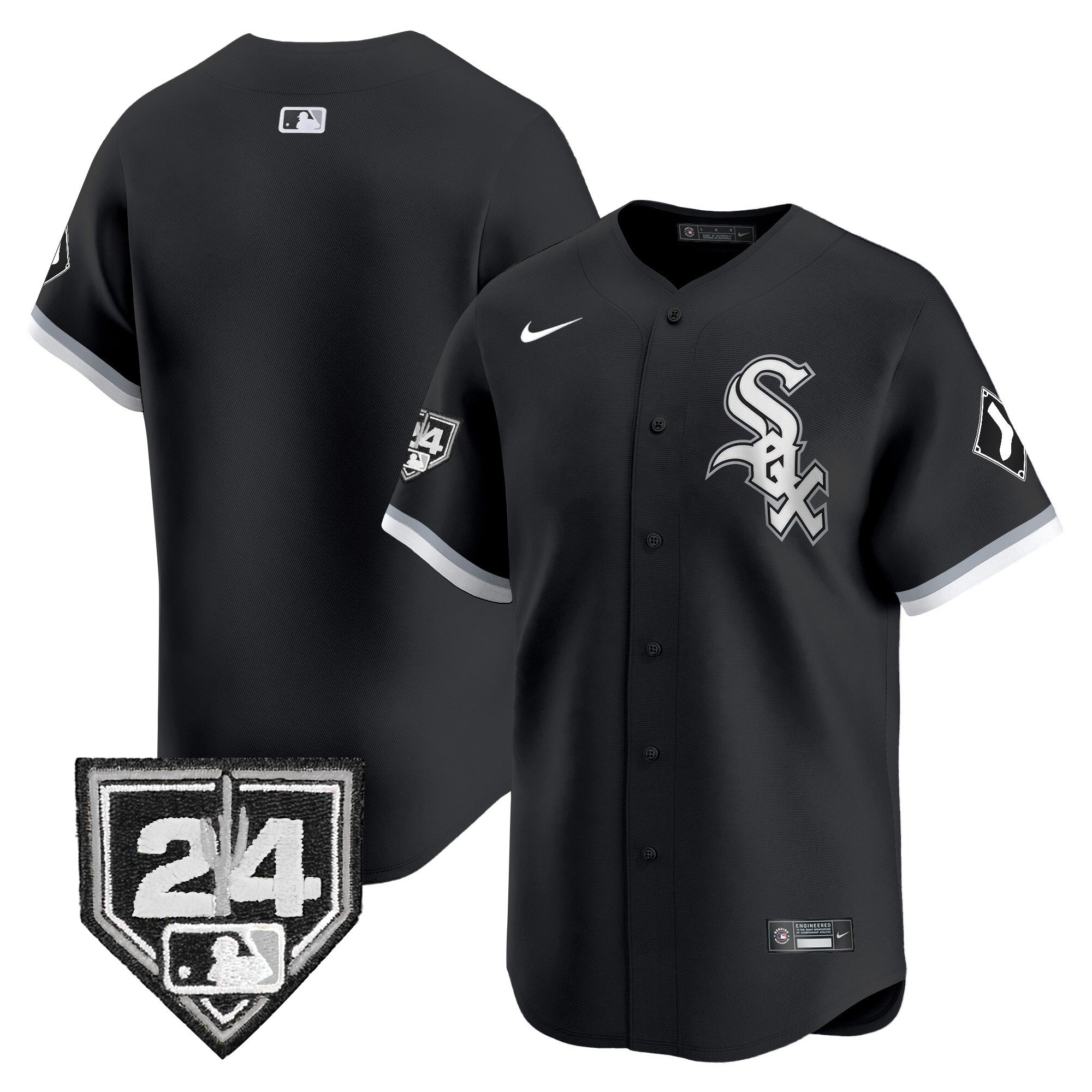 Men's Chicago White Sox 2024 Spring Training Patch Vapor Premier Limited Jersey - All Stitched - Black, Team