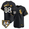 Men's Chicago White Sox 2024 Spring Training Patch Vapor Premier Limited Jersey - All Stitched - Black Gold, Luis Robert Jr.