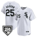 Men's Chicago White Sox 2024 Spring Training Patch Vapor Premier Limited Jersey - All Stitched - White, Andrew Vaughn
