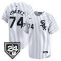 Men's Chicago White Sox 2024 Spring Training Patch Vapor Premier Limited Jersey - All Stitched - White, Eloy Jimenez
