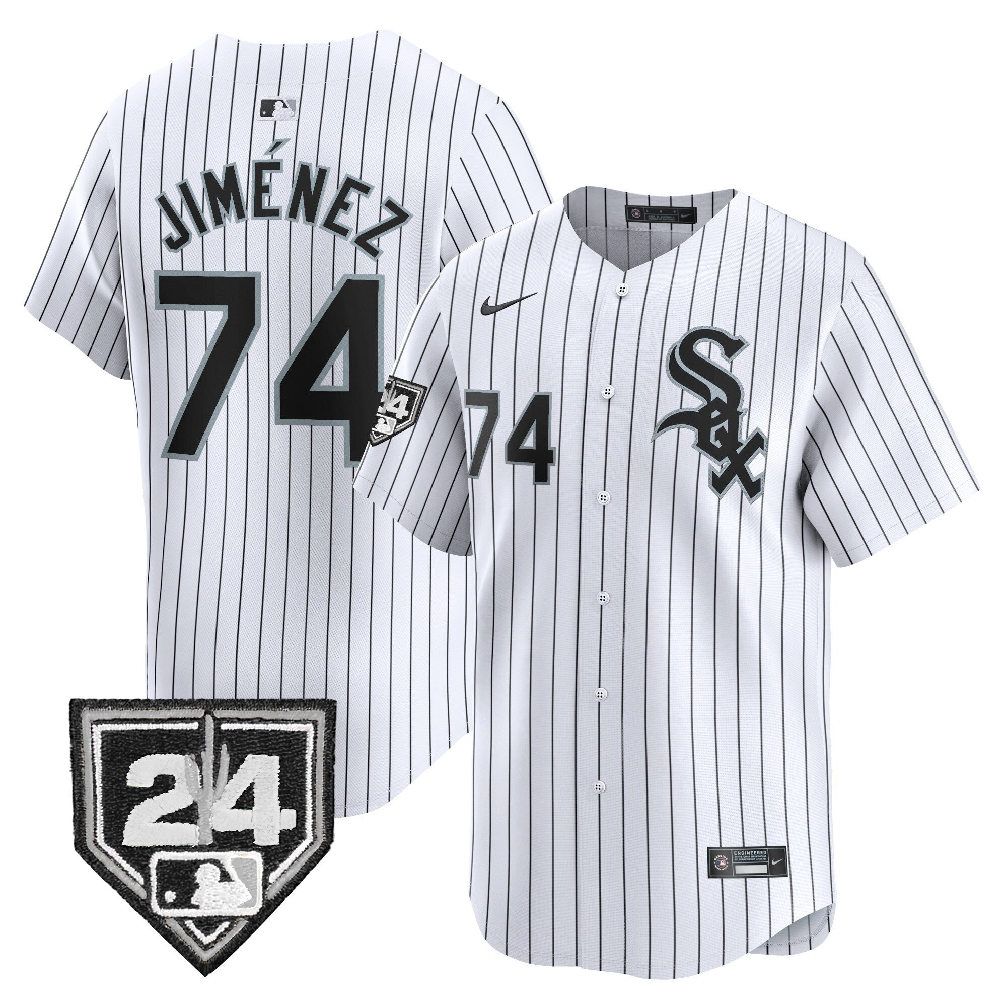 Men's Chicago White Sox 2024 Spring Training Patch Vapor Premier Limited Jersey - All Stitched - White, Eloy Jimenez