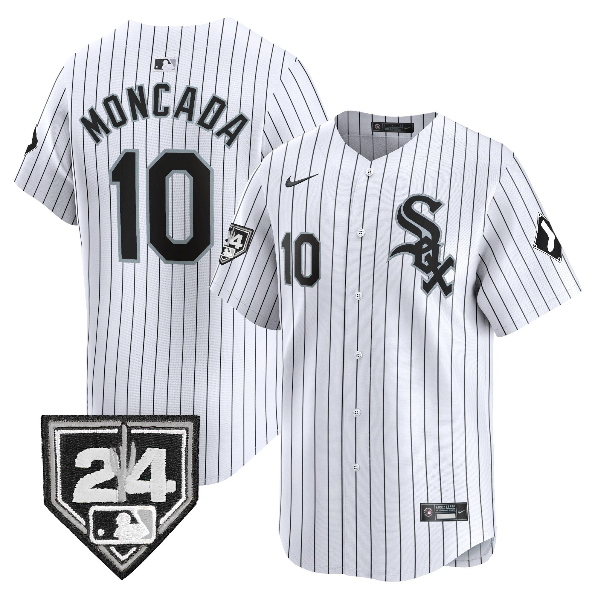 Men's Chicago White Sox 2024 Spring Training Patch Vapor Premier Limited Jersey - All Stitched - White, Yoan Moncada