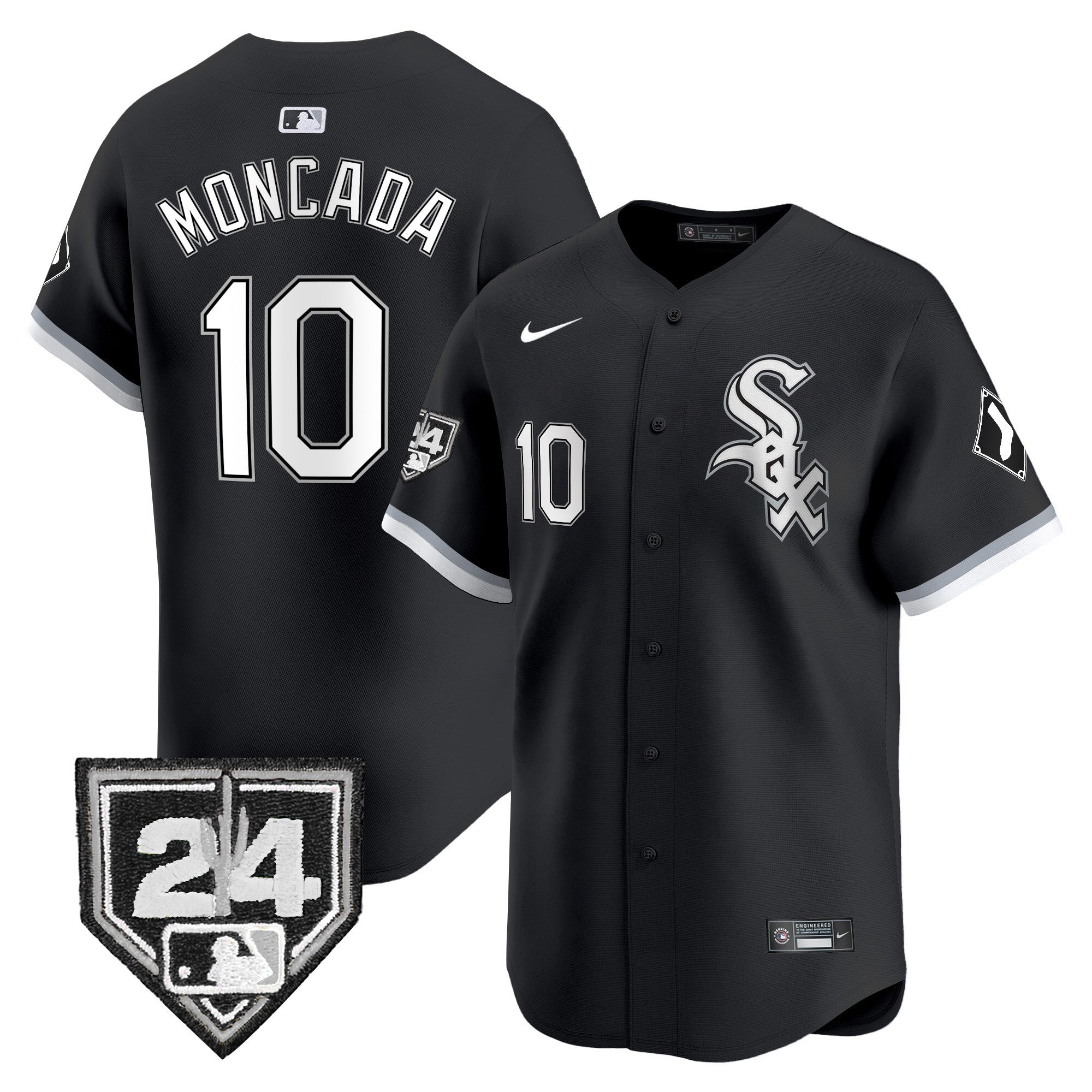Men's Chicago White Sox 2024 Spring Training Patch Vapor Premier Limited Jersey - All Stitched - Black, Yoan Moncada